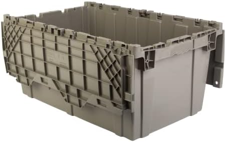 HE HUDSON EXCHANGE 27.3x17.2x12.6” (3 Pack, 18.7 Gallon) Tote with Attached Lid, Gray/Brown - Image 4