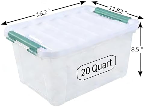 Latching Storage Bins with Lids, 20 Qt Stackable Box, 4-Pack - Image 2