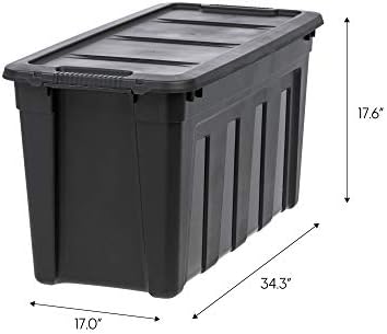IRIS USA 4-Pack 31 Gal Heavy Duty Storage Totes with Lids, Black - Image 2