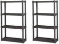 Sterilite 4 Shelf Unit, Heavy-Duty Plastic Utility Storage Rack, 2-Pack by Sterilite