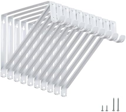 Closet Rod Brackets 11x9.5in, 10 Pack Closet Shelf Brackets, White by HOME+MASTER+HARDWARE