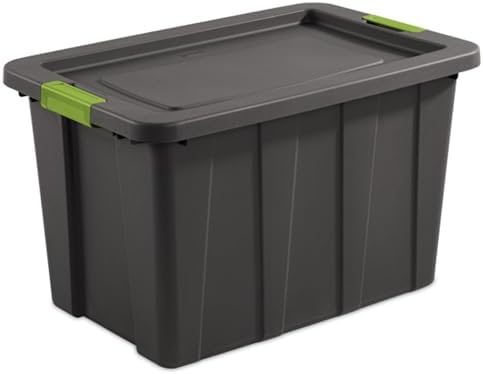 Sterilite Tote, Plastic Storage Bins with Snap Lids, 30 Gallon, 4-Pack by Sterilite