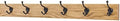 Oak Coat Rack with Oil Rubbed Bronze Hat & Coat Style Hooks (Golden Oak, 30.5" x 3.5" with 6 Hooks) by PEG+AND+RAIL