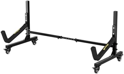 Bonnlo Kayak Stand Freestanding Storage Rack for Kayak Canoe Boat Paddle Board SUP Surfboard for Indoor Outdoor Garage, Shed, Dock with Lockable Wheels Wide Adjustable by Bonnlo