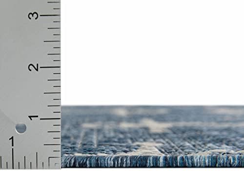 Unique Loom Outdoor Coastal Collection Area Rug - Ahoy (7' 10" Square, Blue/ Ivory) - Image 4