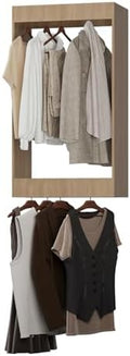 ROOMTEC 22.5" Double Hanging Closet Unit, Modular Closet System with Hanging Rod, Wardrobe Organizer for Bedroom or Walk-in Closet, Wall Mounted, Customizable Clothes Storage Unit, Wood by ROOMTEC