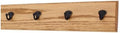 PegandRail Oak Wall Mounted Coat Rack with Aged Bronze Singular Style Hooks 4.5" Ultra Wide (Golden Oak, 20" x 4.5" with 4 Hooks) by PEG+AND+RAIL