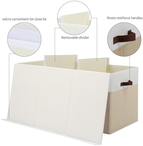 Extra Large Toy Storage Box with Lid,Toy Chest Bin Basket with Dividers - Image 5