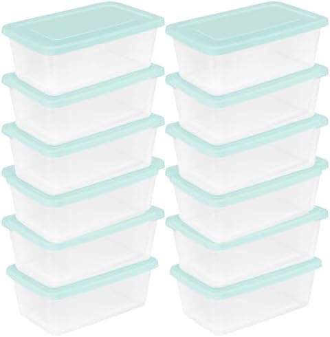 Sterilite 30 Pack Stackable Storage Bin with Lid, Clear Plastic Design, 6 Quart by Sterilite