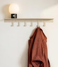 Kazai. Coat Rack Wall Mount with Shelf 'Holmsen' | Coat Rack with Shelf for Storage and Display | Wall Hooks for Hanging Clothes and Purses | Modern Entryway Hangers in Metal | Sand Taupe by KAZAI