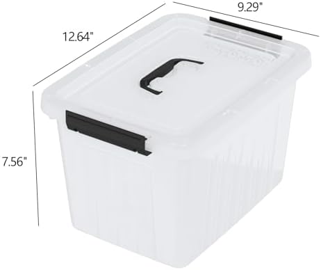 12 Quart Plastic Storage Bins with Lids, Plastic Storage Box, 6 Packs - Image 2