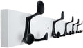WEBI Coat Rack Wall Mount,30" Solid Wood Coat Hooks Wall Mounted Coat Hanger,16" Hole to Hole,Heavy Duty Hook Rack Rail,5 Triple Hooks for Hanging Coats,Jacket,Clothes,Hat,Backpack,White by WEBI
