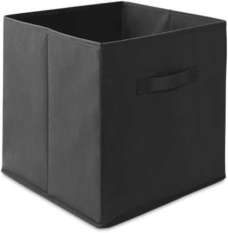 Casafield Set of 12 Collapsible Fabric Cube Storage Bins, Black - 13" Foldable Cloth Baskets for Shelves, Cubby Organizers & More - Image 2
