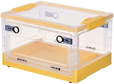 Ergocar Foldable Storage Boxes, Large Plastic Storage Boxes with Lid, Stackable Organiser, Wardrobe Storage Organiser, Grocery Storage, for Bedroom, Wardrobe, Office, Garage by Ergocar