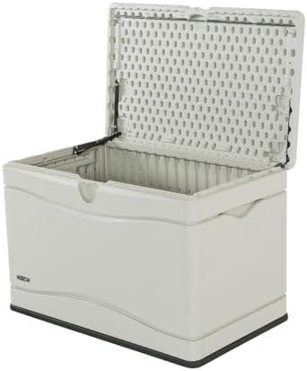 LIFETIME 60059 Black Bottom & Desert (Tan) Sides and Lid Outdoor Storage Box-80 Gal, 80 Gallon, Desert Sand - Image 4