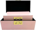 Galt International Storage Box Set Decorative Storage Box w/Hinged Lid Classic Design Wood Decor Boxes with Geometric Clasp Storage for Bedroom & Home - Set of 2 (Pink & Gold) by GaltInternational