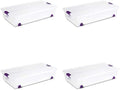 Sterilite ClearView Latch Wheeled Underbed Storage Boxes, 60 Quart, 4-Pack by Sterilite