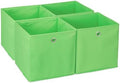 Relaxdays HLP 30 x 30 x 30 cm Storage Box, Set of 4 Cube Storage Box, Folding Storage Box, Fabric, Green by Relaxdays
