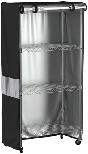 48x18x72 Shelf Cover, Waterproof 600D Oxford Rack Cover for Garage Shelving by MOLLYAIR