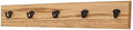 PegandRail Oak Wall Mounted Coat Rack with Aged Bronze Singular Style Hooks 4.5" Ultra Wide (Golden Oak, 25.5" x 4.5" with 5 Hooks) by PEG+AND+RAIL