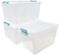 80 L Extra Large Plastic Storage Box, Clear Large Plastic Storage Bins with Wheels, 4-Pack by Zerdyne