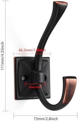 khtumeware Wall Hooks,10 Pack Coat Hooks Hardware Towel Hooks for Hanging Coats Double Oil Rubbed Bronze Robe Hooks Wall Mounted with Screws for Key, Towel, Bags, Cup. - Image 2