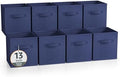 Sorbus Fabric Storage Cubes, 8 Pack, with Handles (13 Inch, Navy Blue) by Sorbus