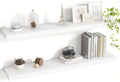 Acovy 40 Inch Floating Shelves, 8 Inch Deep Floating Shelves for Wall, Hanging Shelf with Invisible Brackets, Deep Shelves for Bathroom, Bedroom, Living Room, White, Set of 2 by Acovy