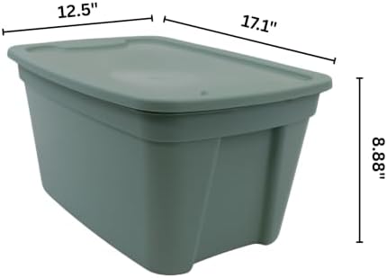 Edge Plastics Classic Storage Tote, durable storage in for home or garage with secure snap lid designed for stacking (6, Light Green, 5 Gallon) - Image 3
