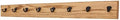 PegandRail Oak Wall Mounted Coat Rack with Aged Bronze Singular Style Hooks 4.5" Ultra Wide (Golden Oak, 41" x 4.5 with 8 Hooks) by PEG+AND+RAIL