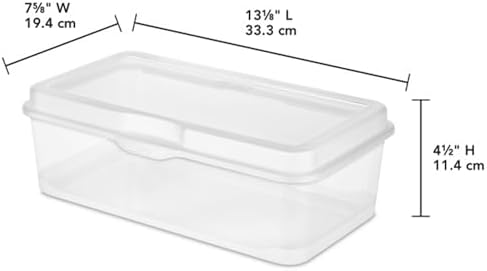 Sterilite Rectangular Large FlipTop, Clear Plastic Storage Box, 24-Pack - Image 2