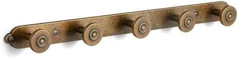 Coat Rack Wall Mounted, Antique Brass Zinc Alloy with 5 Hooks by Deuschwer
