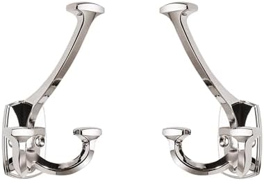 Large Wall Double-Sided Hook 10 Pack Polished Nickel Hook Decorative Heavy Duty Solid Large Coat Hooks for Towel Hanging Coats Robe Triple Coat Hook Three Prong Hook by cabinethardware