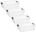 Superio 7.4 Quart Clear Plastic Storage Bin with Lid, Stackable Organizer Box, BPA-Free Storage Container for Home, Garage, School & Office, 4 Pack by Superio