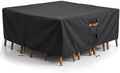 Outdoor Patio Furniture Cover Square, Heavy Duty 600D Waterproof Cover for Table & Chair Set or Sofa Set Covers, Windproof,UV Resistant, All-Season for Backyard,Deck,Garden,94" L x 94" W x 28" H,Black by BRUXOLAY