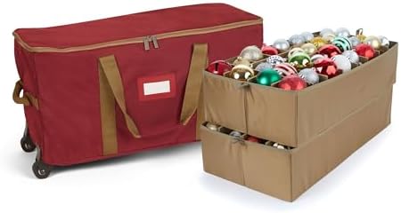 Covermates Rolling Adjustable Ornament Storage Bag, 25.5"W x 13"D x 12.5"H by Covermates