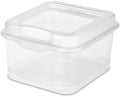 Sterilite FlipTop, Stackable Small Storage Bin with Hinging Lid, Plastic Container to Organize Desk at Home or Office, Clear, 36-Pack by Sterilite