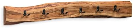 Alaterre Furniture Alpine Natural Live Edge Wood Coat Rack – 48 Inch Solid Wood Wall-Mounted Coat Hook with 6 Double Hooks – Modern Farmhouse Storage Organization for Entryway, Hallway, or Mudroom by AlaterreFurniture
