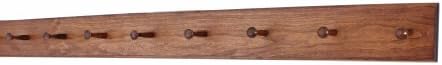 Cherry Shaker Peg Rack 4.5" Extra Wide (Mahogany, 46" x 4.5" with 8 pegs) by PEG+AND+RAIL