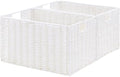 Vagusicc Wicker Storage Basket, Set of 2 Hand-Woven Paper Rope Wicker Basket, Large Storage Baskets for Organizing, Foldable Large Cube Storage Organizer Bins for Shelves (White) by Vagusicc