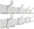 SKOLOO 12 Hooks Wall Mounted Coat Rack, 24 Inch Modern Coat Hanger for Entryway, Bathroom, Garage, Lightweight with 16 Inch Stud Spacing Design, Matte White(Pack of 2) by SKOLOO