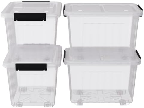 50 Quart Clear Large Storage Totes with Wheels, Plastic Storage Box with Lid, 4-Pack - Image 7