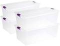 Sterilite 4-Pack 110 Quart ClearView Latch Box, Stackable Organizer Bins with Latching Lids - Clear Plastic Organization Containers for Closet, Bedroom, Shelving Units and Everyday Home Storage by Sterilite