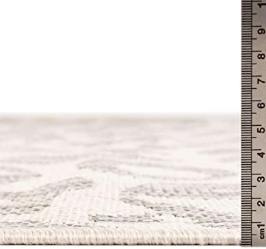 Unique Loom Outdoor Safari Collection Area Rug - Leopard (9' x 12' 2" Rectangle, Ivory Gray) - Image 5