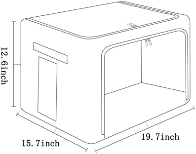 FHSQX 2 Pack Clear Window Storage Bins Large Foldable Fabric Storage Bins Boxes for Clothes Stackable Organizer Set with Carrying Handles19.7X 15.7X 12.6 Inches - Image 3