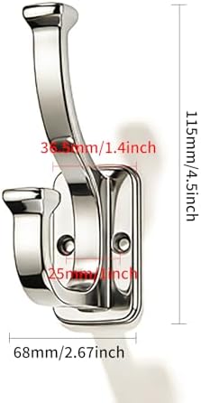 10 Pack 4-1/2inch Polished Nickel Coat Hooks, a Powerful Load-Bearing Coat Hook, is Suitable for wardrobes/Entrance Halls/bedrooms/bathrooms.mudroom Hooks Modern and Simple zinc Alloy Hooks - Image 2