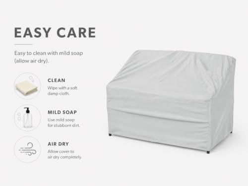 Treasure Garden Large Loveseat Cover, 300D Polyester Outdoor Deep Seating Sofa Cover, Water Resistant, UPF50+ UV Protection, Elastic Hem, Cinch Lock, Built-in Pouch & Storage Bag, Gray - Image 7