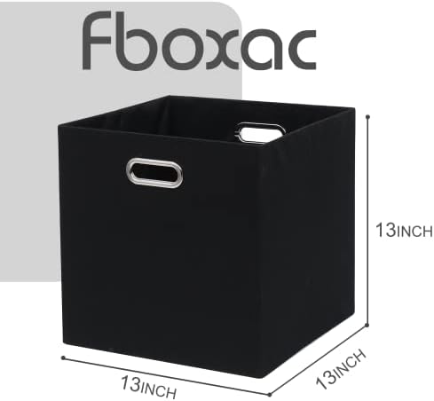13x13x13 Inch Foldable Cube Storage Bins with Metal Handles, 4 Pack - Image 2