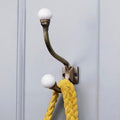 Indian Shelf 6 Piece White Double Wall Hooks for Bags Coats & Towel by IndianShelf