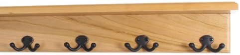 PegandRail Solid Cherry Shelf Coat Rack with Aged Bronze Double Style Hooks - Made in The USA (Natural, 21" with 4 Hooks) by PEG+AND+RAIL